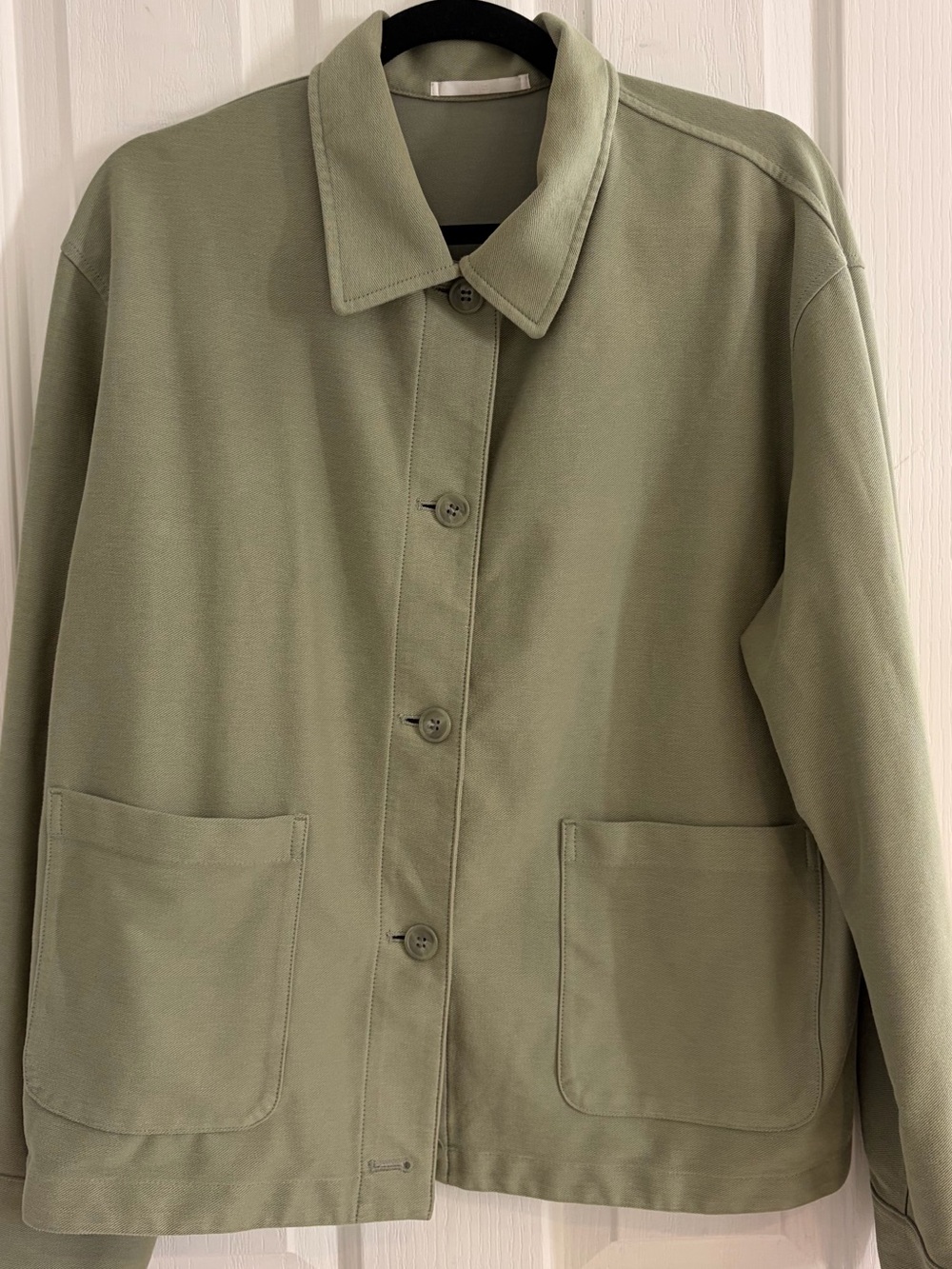 Light Olive Green Button-Front Women's Jacket